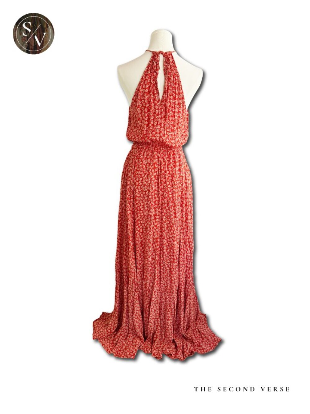 Vici Floral Maxi Dress Front Slit Halter Dress Medium Summer Wedding Guest - Picture 3 of 7